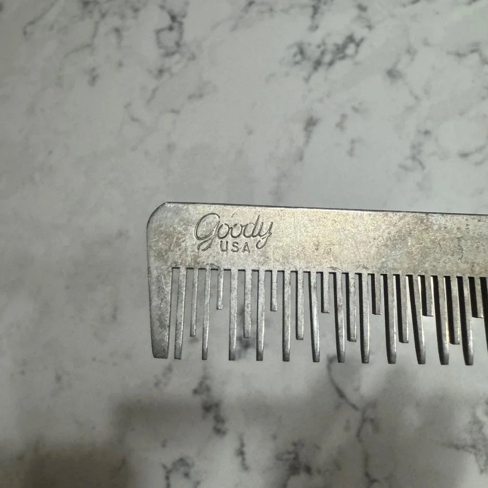 Vintage Goody Aluminum Rat Tailed Comb‎ Made in the USA 8 inch